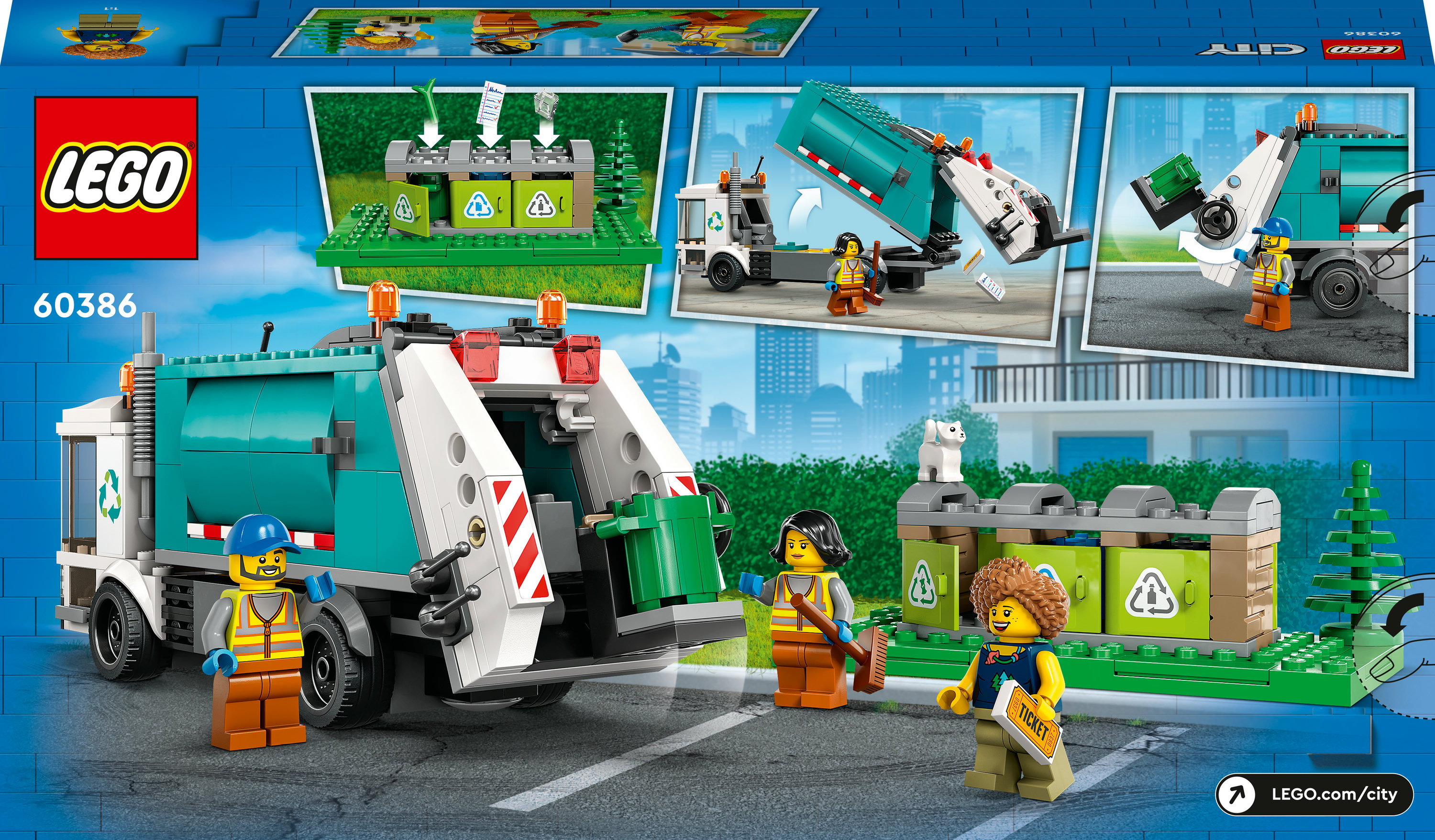 Конструктор LEGO City Сміттєпереробна вантажівка, 261 деталей (60386) - фото 9