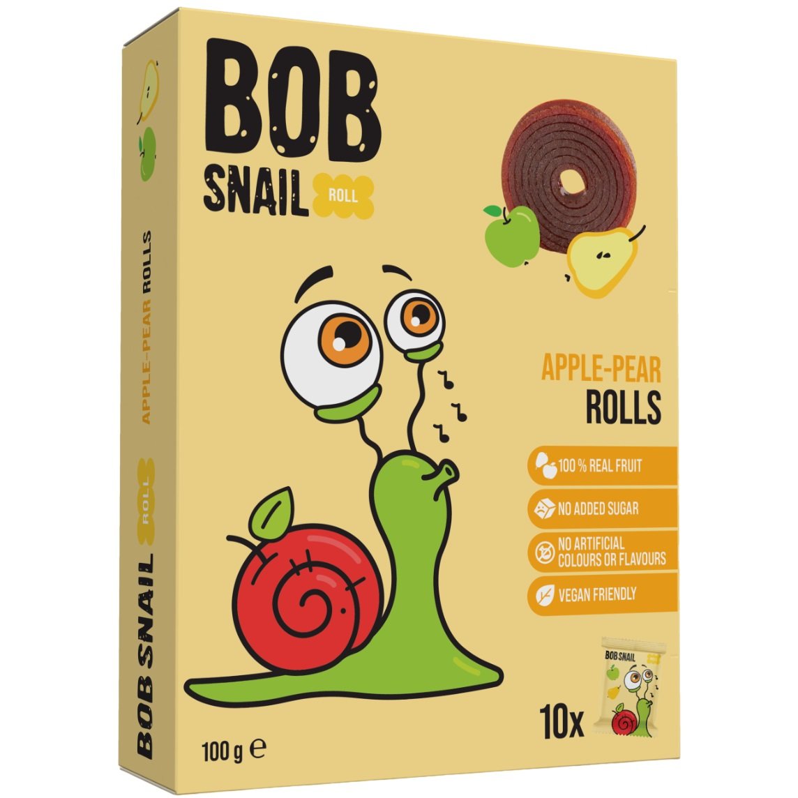 Фруктовые яблочно-грушевые конфеты Bob Snail 100 г (10 шт. х 10 г) - фото 1