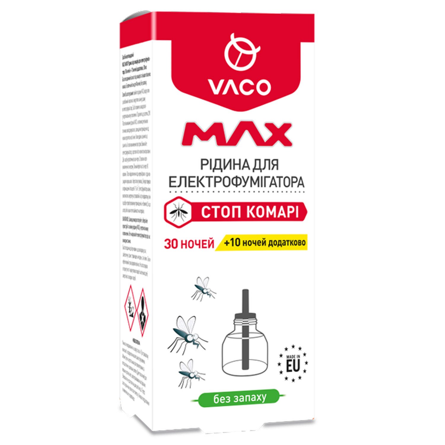 Рідина для електрофумігатора Vaco Max, 30 ночей + 10 ночей, додатково, 30 мл - фото 1