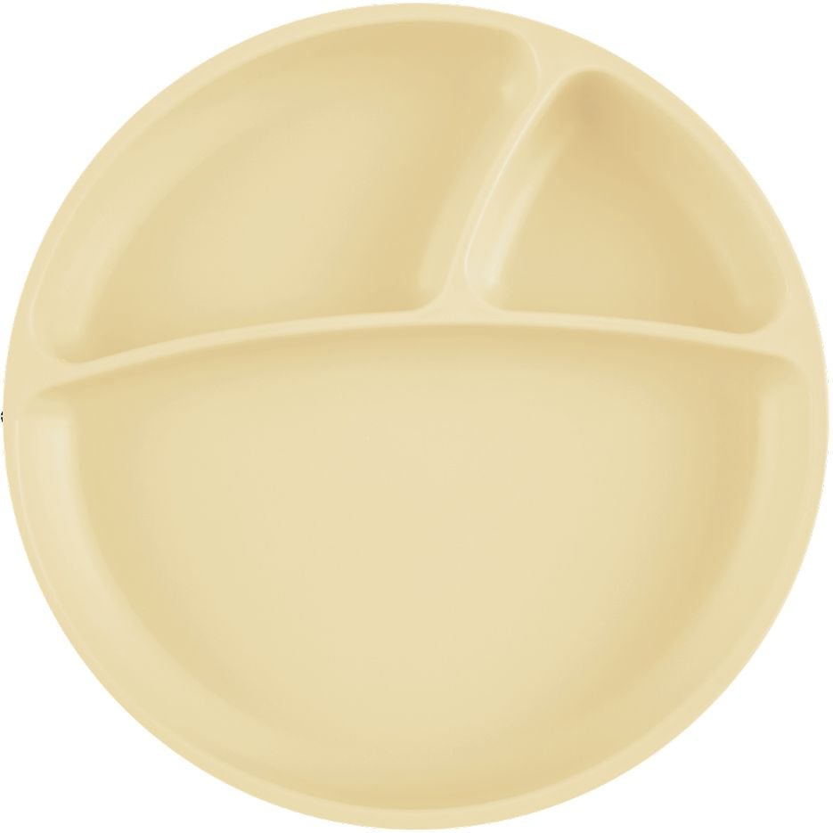Тарілка секційна MinikOiOi Portions Mellow Yellow, на присосці, силіконова (101050006) - фото 1
