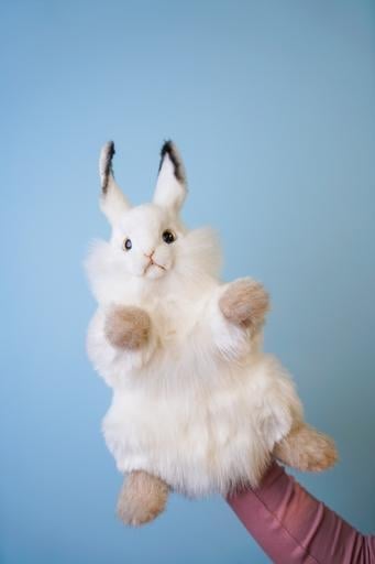 М'яка іграшка на руку Hansa Puppet Білий кролик 34 см (7156) - фото 3