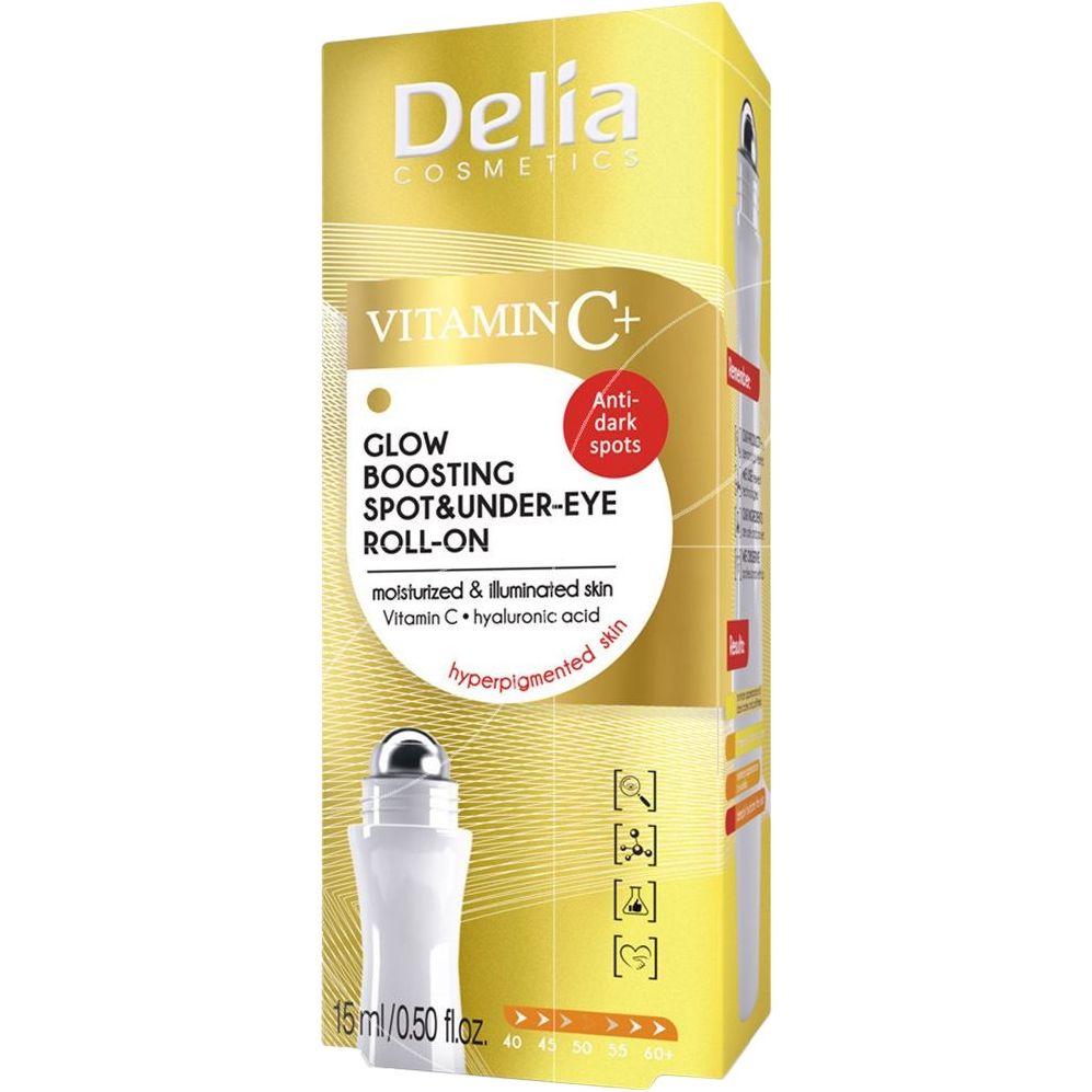 Гель-ліфтинг для шкіри навколо очей Delia Cosmetics Delia Roll-On VITAMIN C 15 мл - фото 1