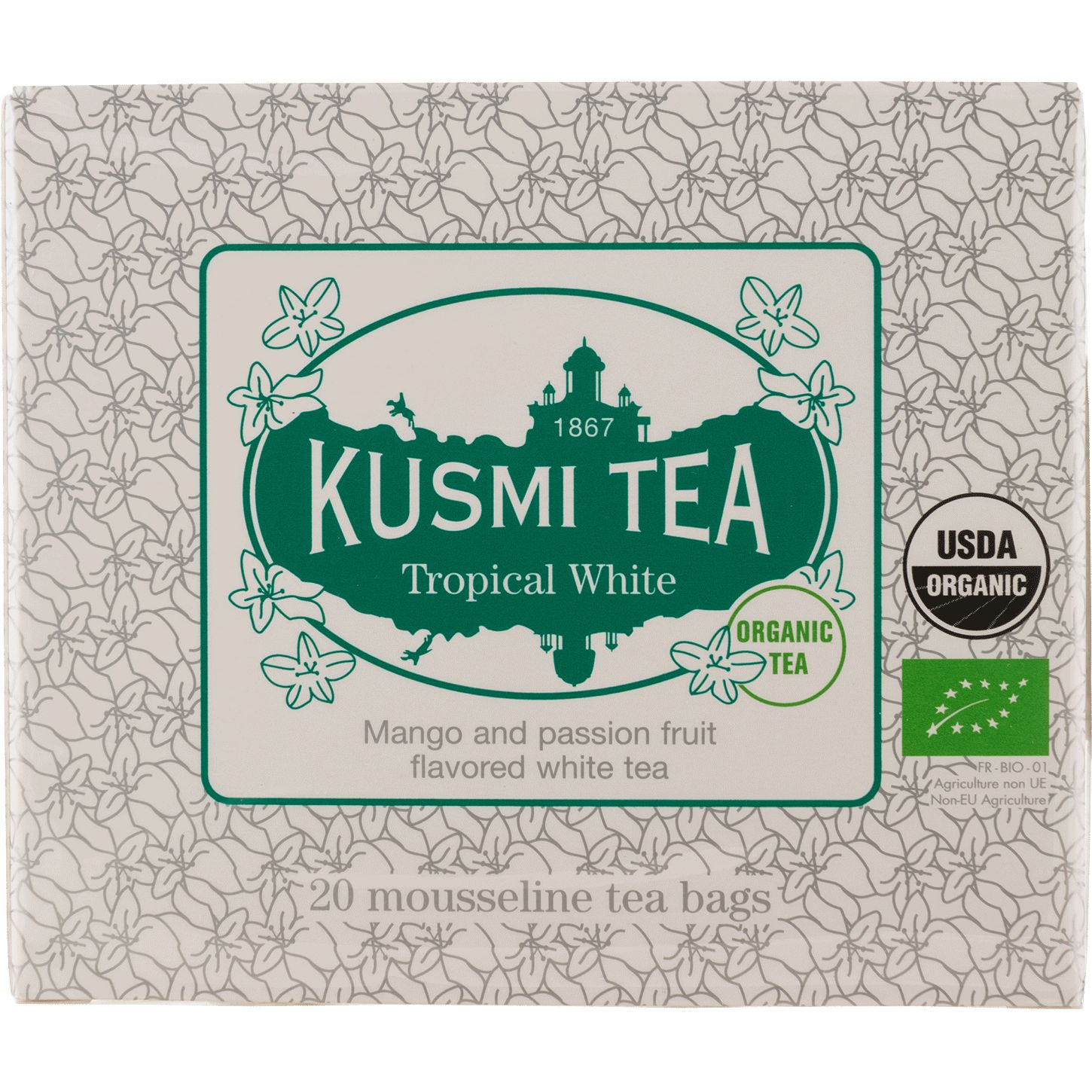 Чай белый Kusmi Tea Tropical White органический 40 г (20 шт. х 2 г) - фото 1