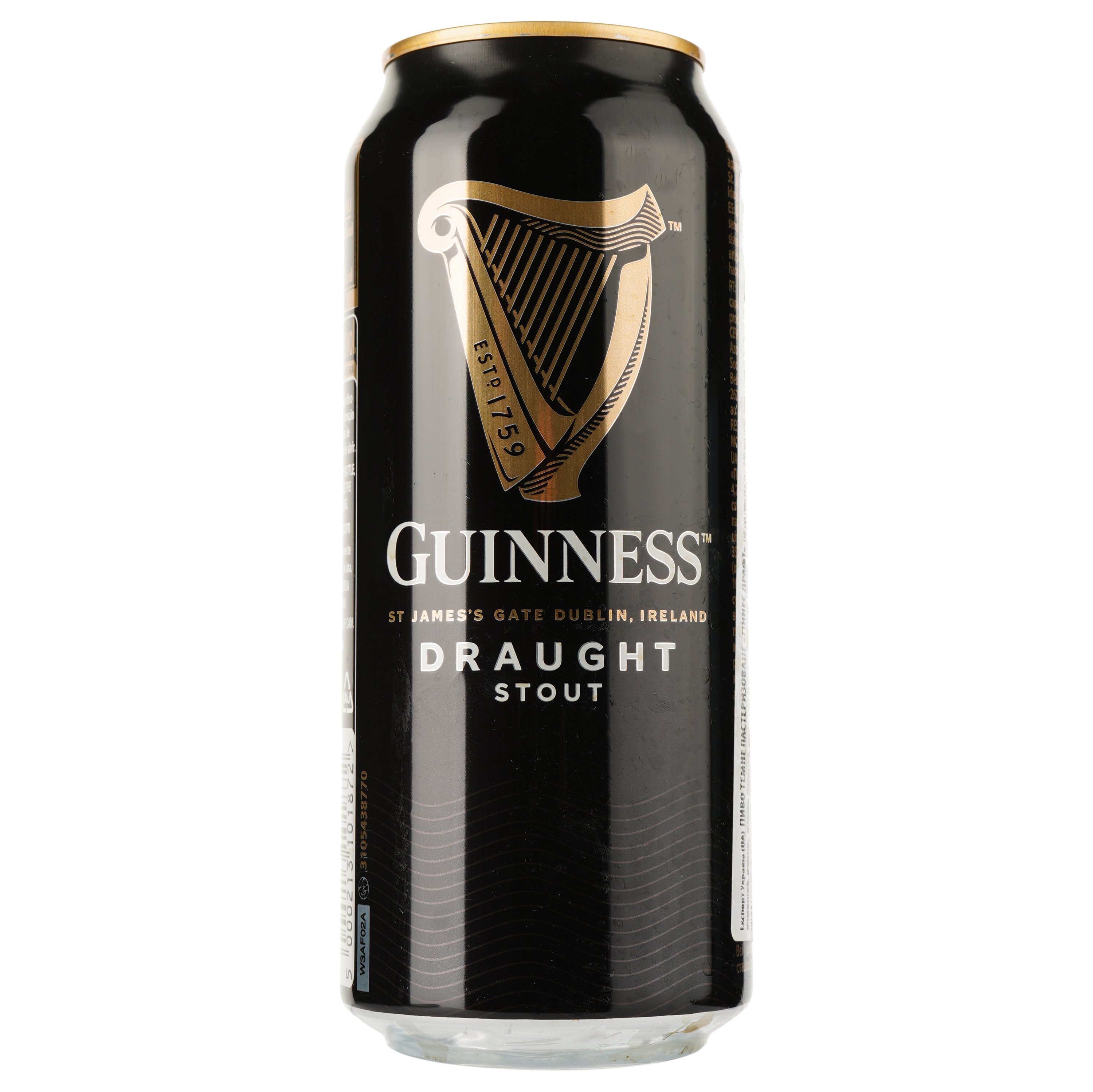 Пиво Guinness Draught, темное, 4,2%, ж/б, 0,44 л (104560) - фото 1