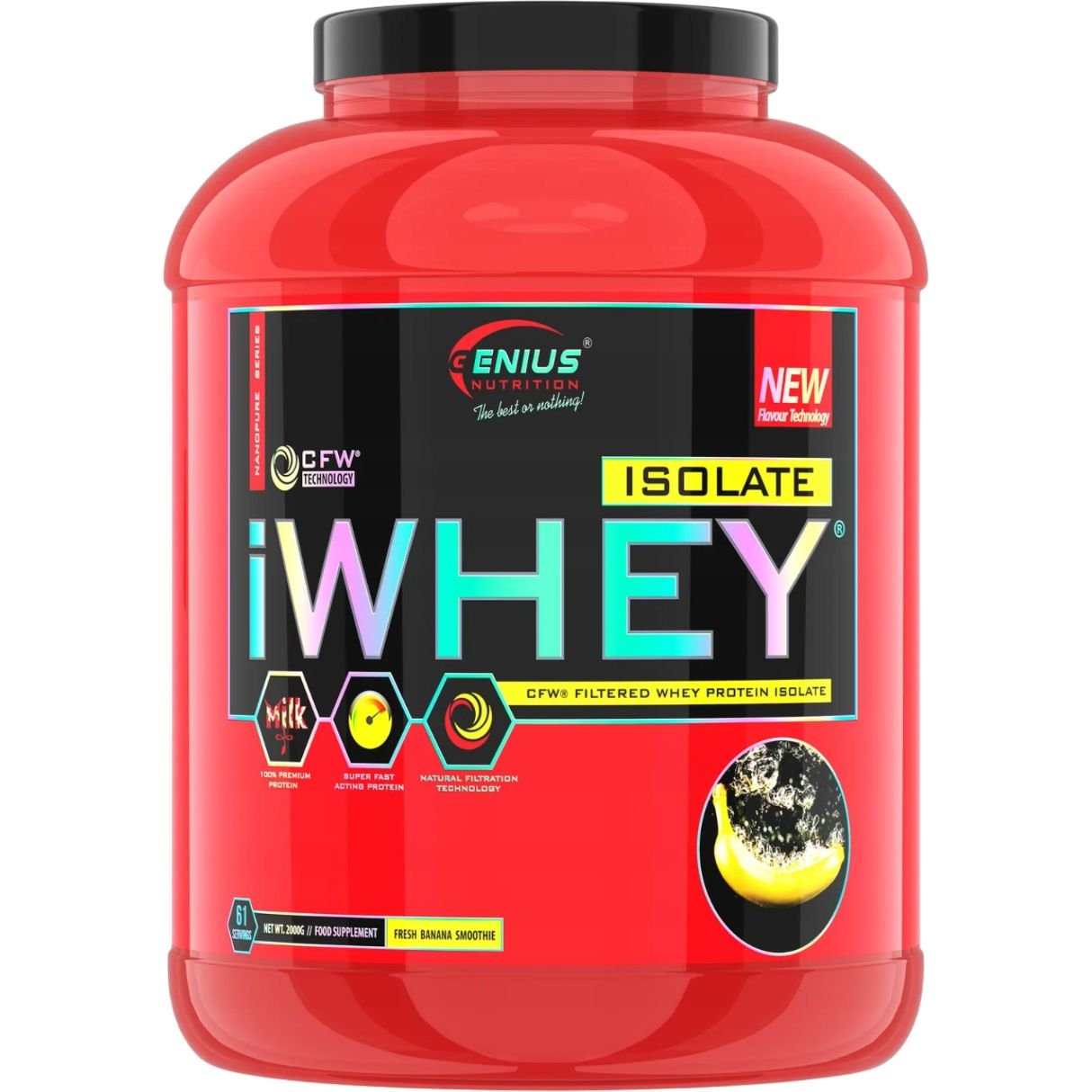 Протеин Genius Nutrition iWhey Isolate Banana 2 кг - фото 1