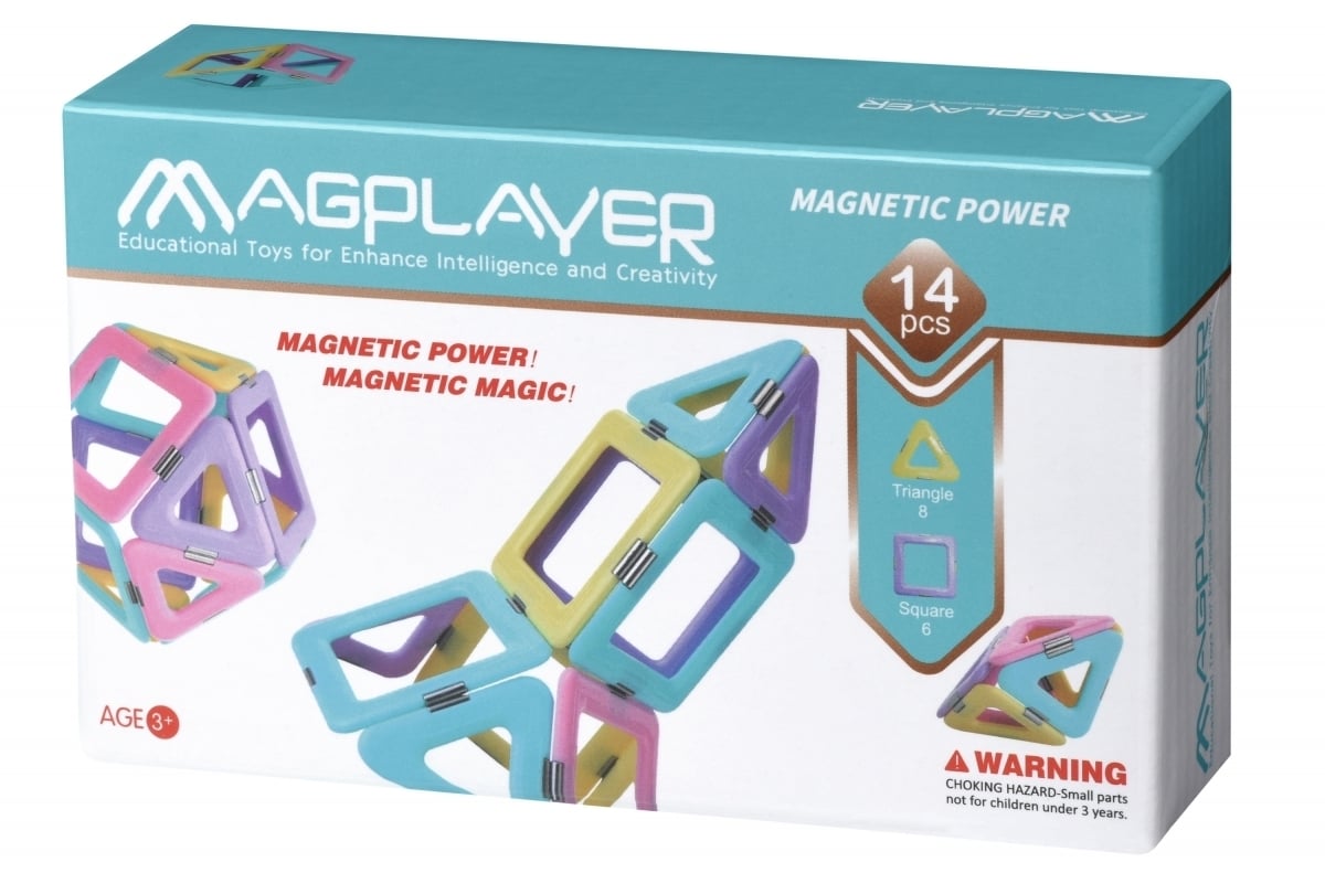 Конструктор магнітний Magplayer, 14 елементів (MPH2-14) - фото 1