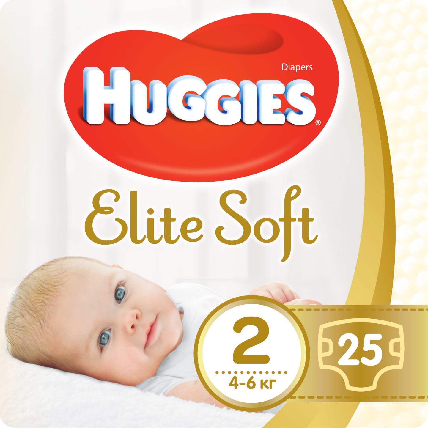Подгузники Huggies Elite Soft 2 (4-6 кг), 25 шт. - фото 1