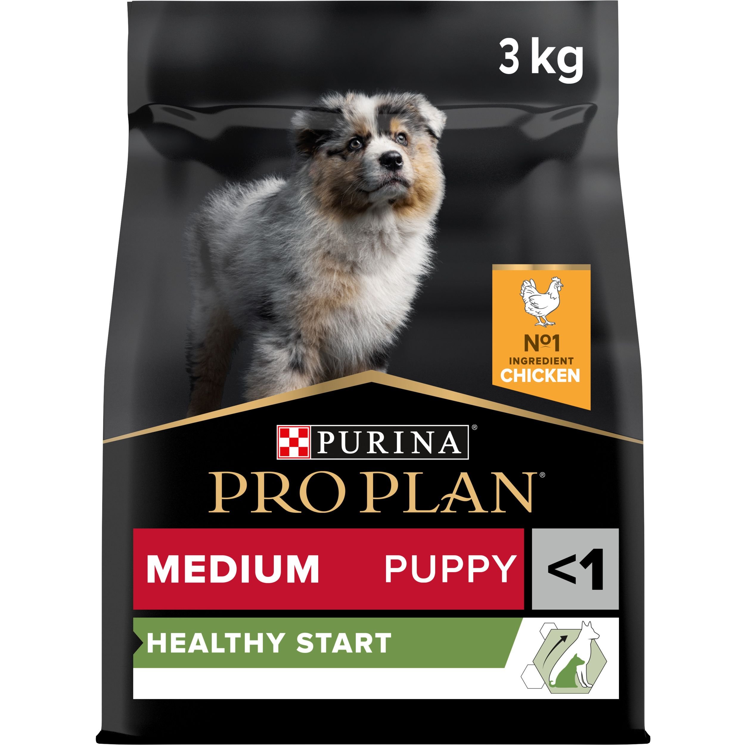 Сухой корм для щенков и молодых собак средних пород Purina Pro Plan Puppy Medium, с курицей, 3 кг (12279403) - фото 1