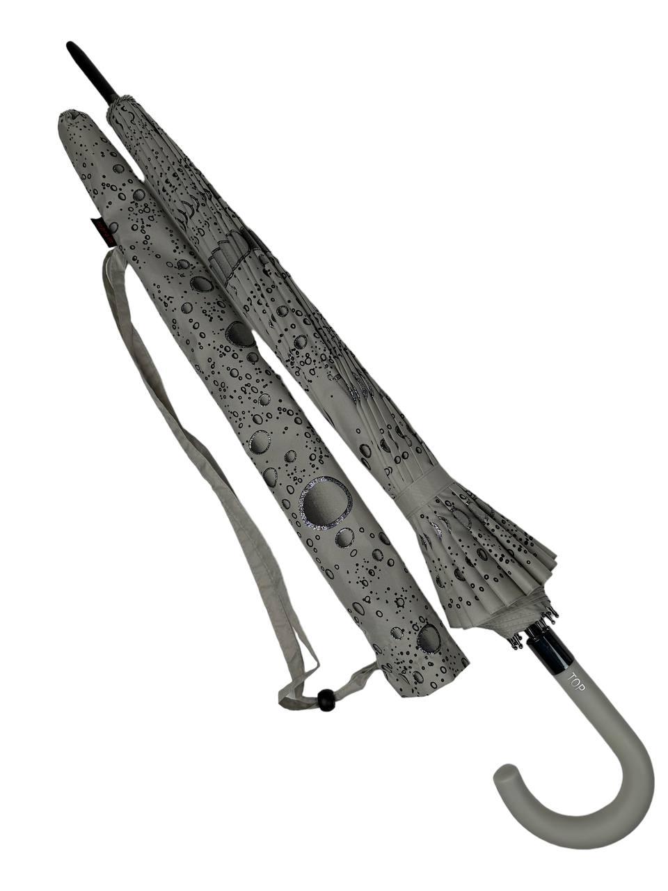 Женский зонт-трость полуавтомат Toprain 98 см серый - фото 2