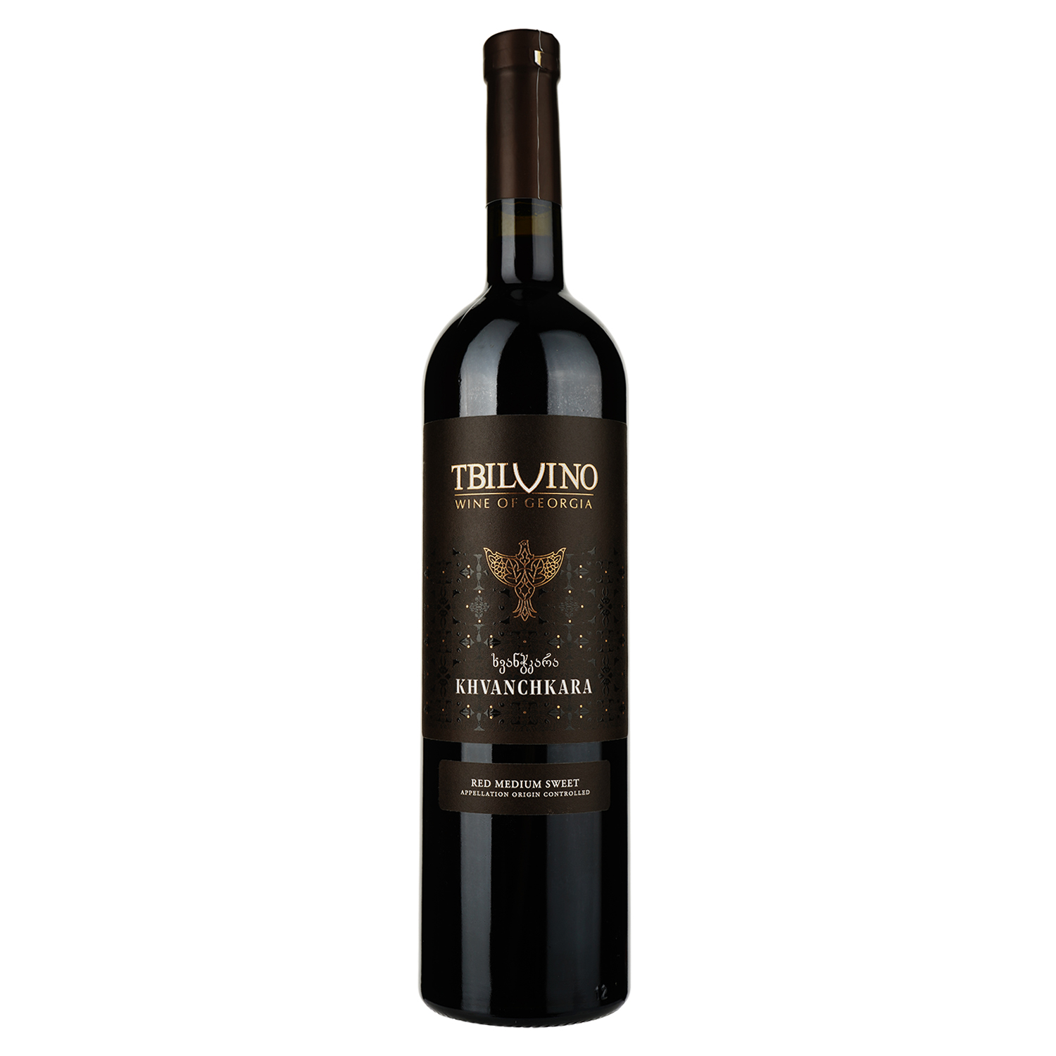 Вино Tbilvino Khvanchkara, червоне, напівсолодке, 0,75 л - фото 1
