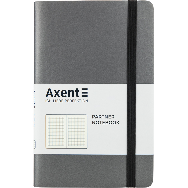 Книга записна Axent Partner Soft A5- в клітинку 96 аркушів срібляста (8206-15-A) - фото 1