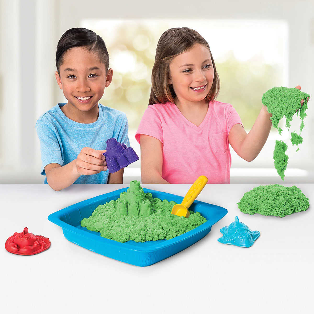 Набір піску для дитячої творчості Wacky-Tivities Kinetic Sand, зелений, 454 г (71402G) - фото 5