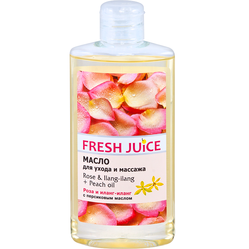 Олія для догляду та масажу Fresh Juice Rose & Ilang-Ilang + Peach oil 150 мл - фото 1