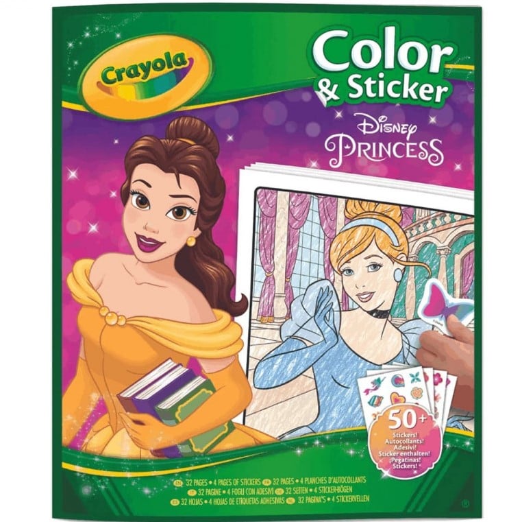 Раскраска Crayola Disney Princess Принцессы, с наклейками, 32 страницы (04-0202) - фото 1