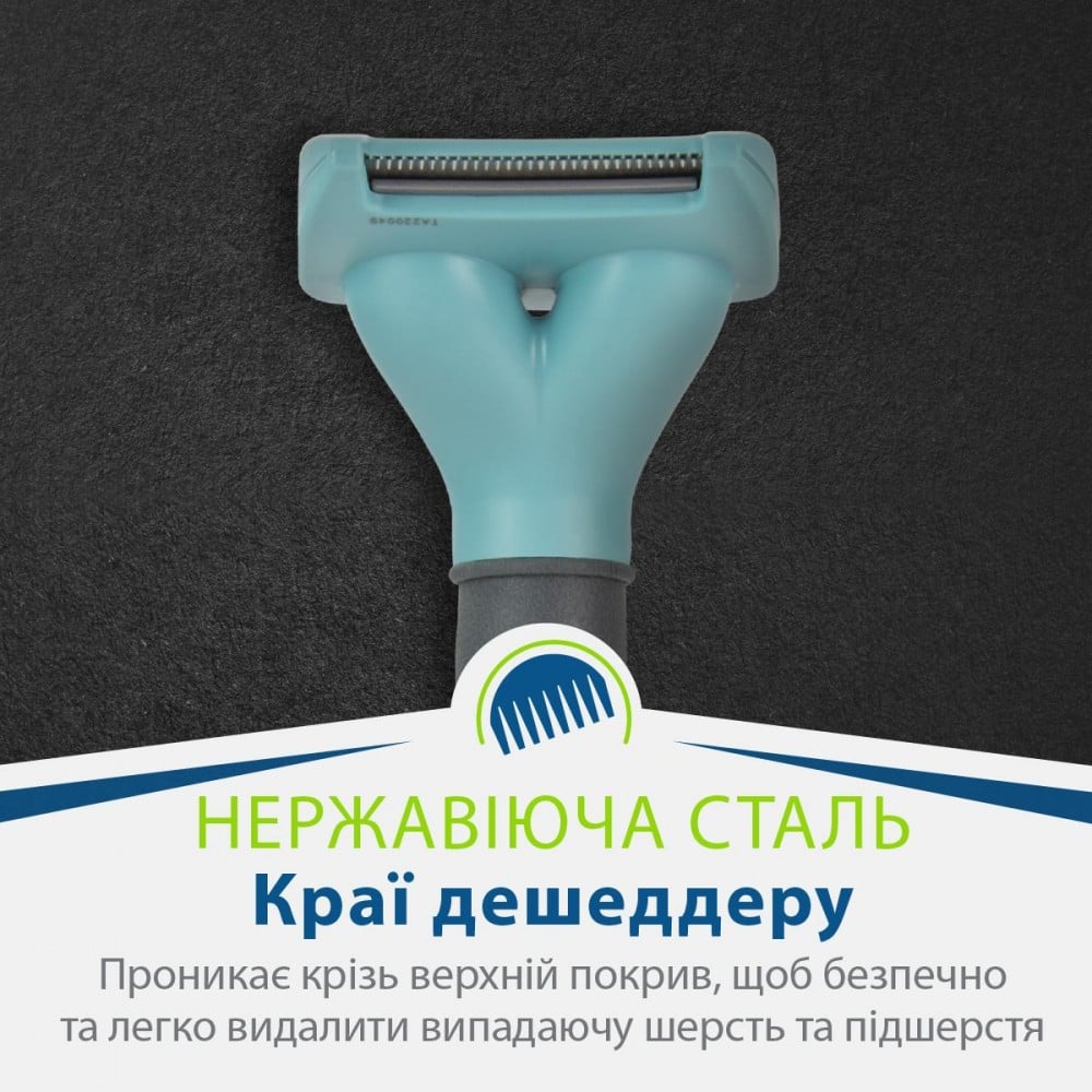 Фурминатор для кошек FURminator с короткой шерстью размер S бирюзовый - фото 4