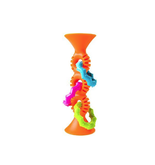 Прорізувач-брязкальце на присосках Fat Brain Toys pipSquigz Loops, помаранчевий (F165ML) - фото 1