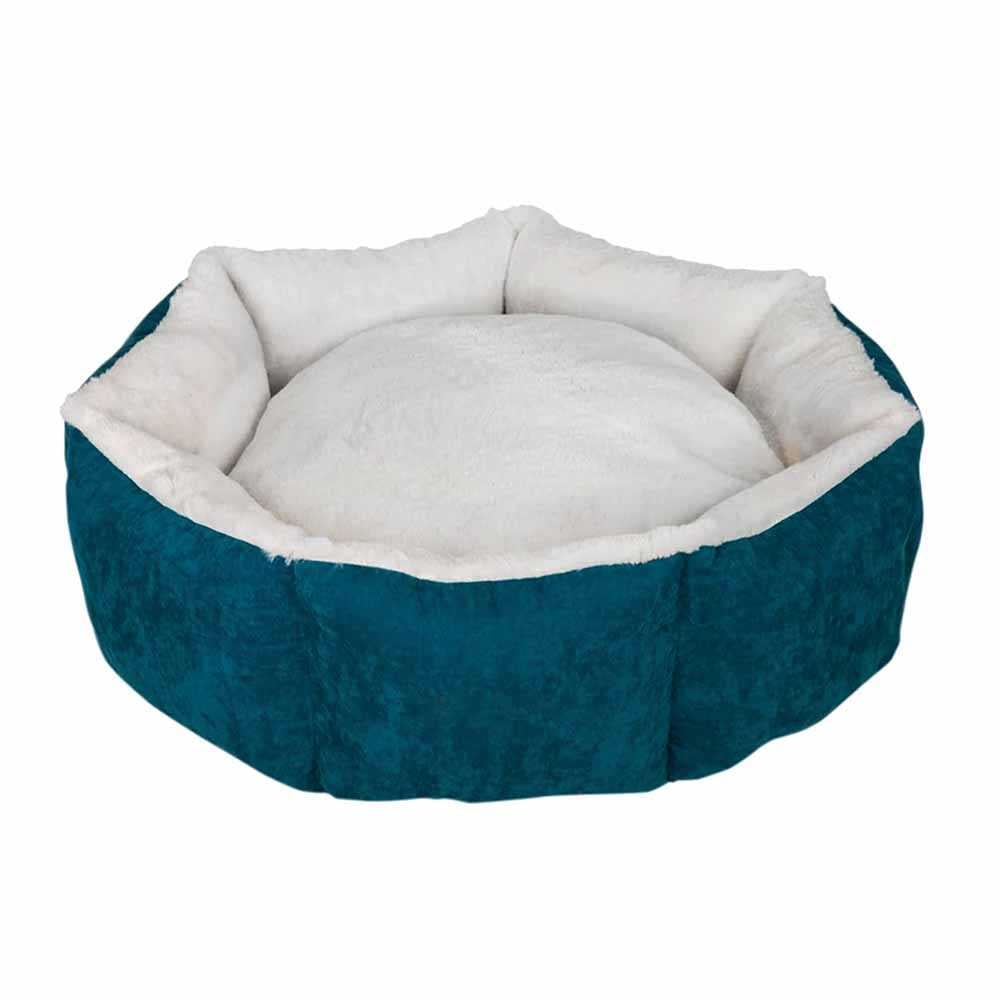 Лежак для тварин Milord Cupcake, круглий, зелений з сірим, розмір L (VR10//3657) - фото 1