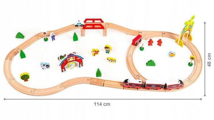 Игровой набор Ecotoys ​Деревянная железная дорога с поездом (HM180995) - фото 2
