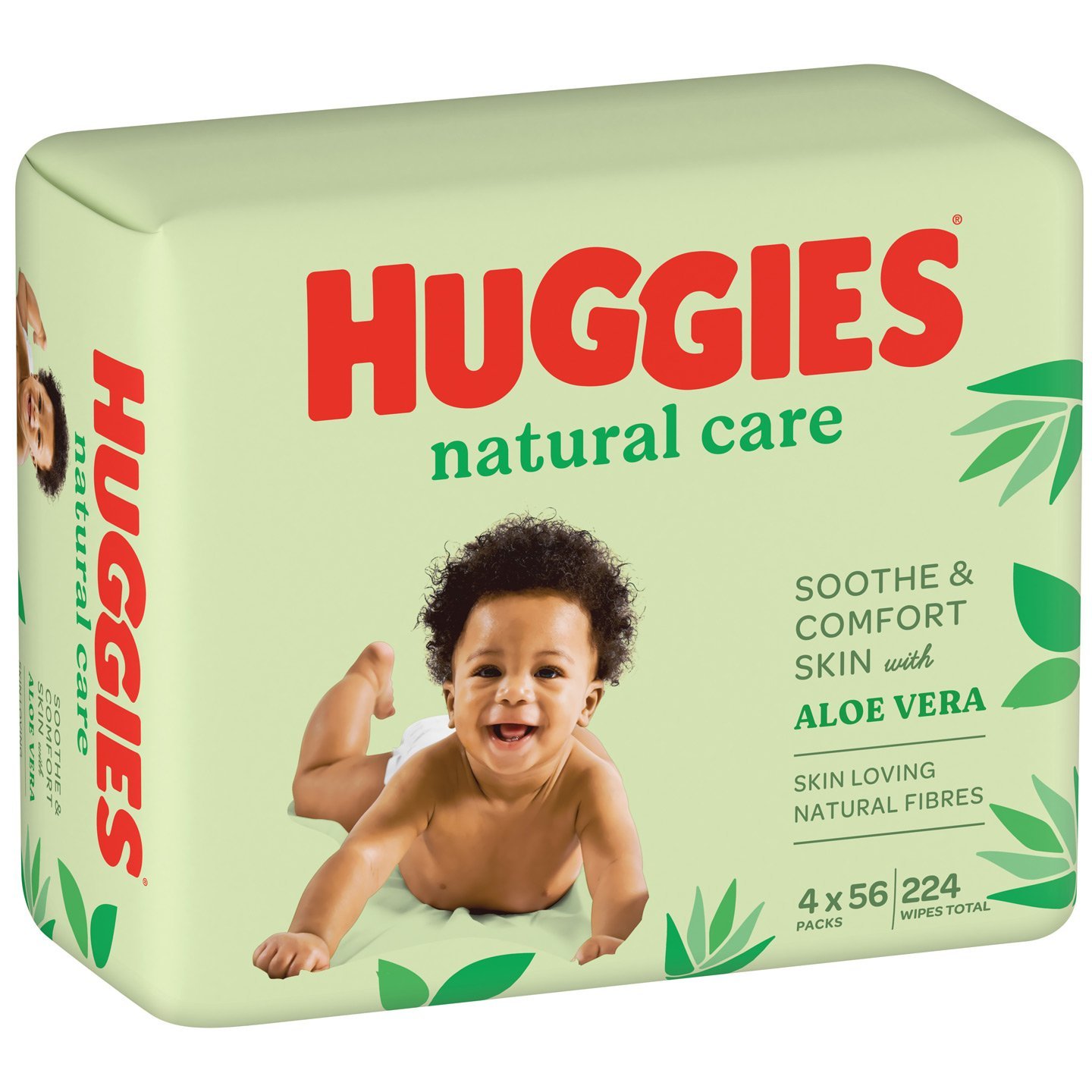 Вологі серветки Huggies Natural Care, 224 шт. (4 уп. по 56 шт.) - фото 3