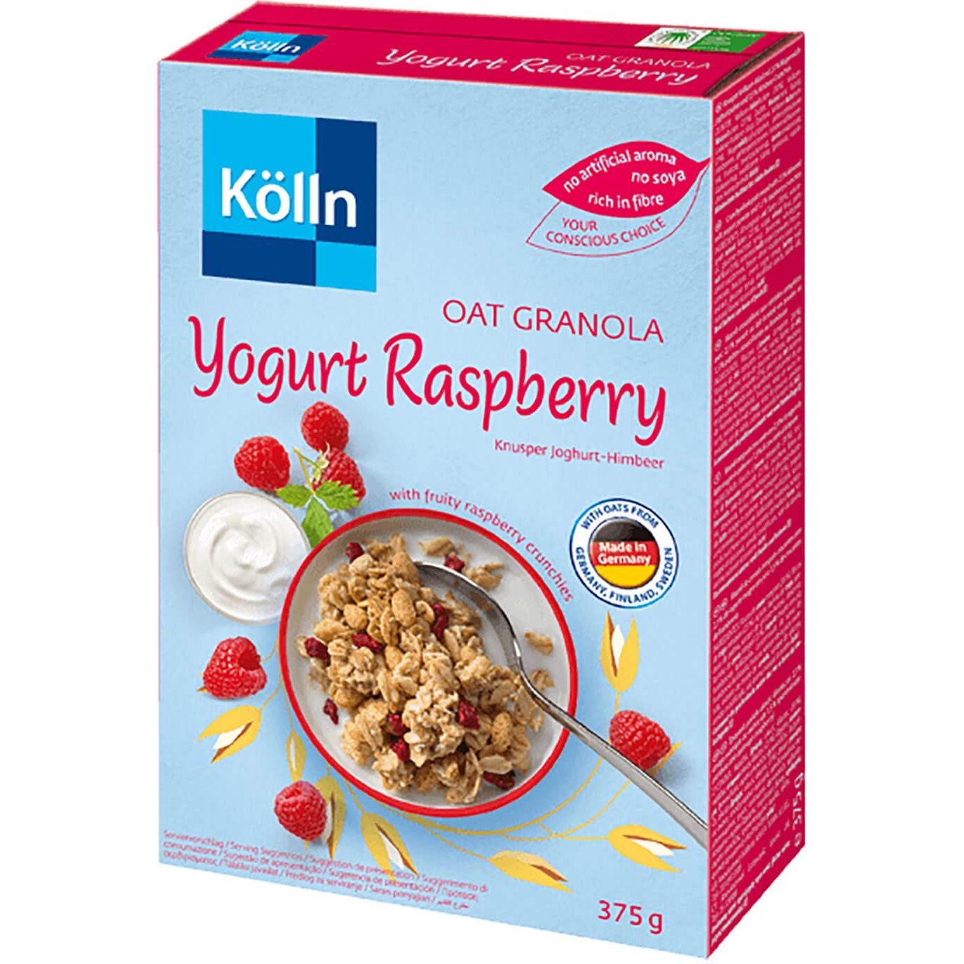 Мюсли Kolln цельнозерновые с малиной и йогуртом 375 г (696975) - фото 1