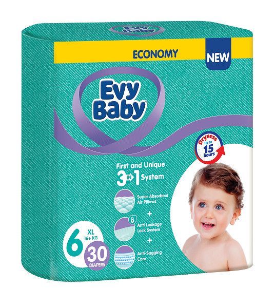 Підгузки Evy Baby 6 (16+ кг), 30 шт. - фото 1