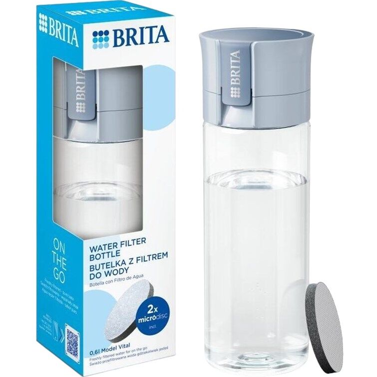 Бутылка для воды с фильтром Brita голубая 600 мл (1052262) - фото 5