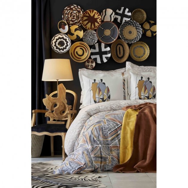 Набор постельного белья с покрывалом Karaca Home Ruan kiremit, евро, светло-коричневый, 5 предметов (2000022194341) - фото 1
