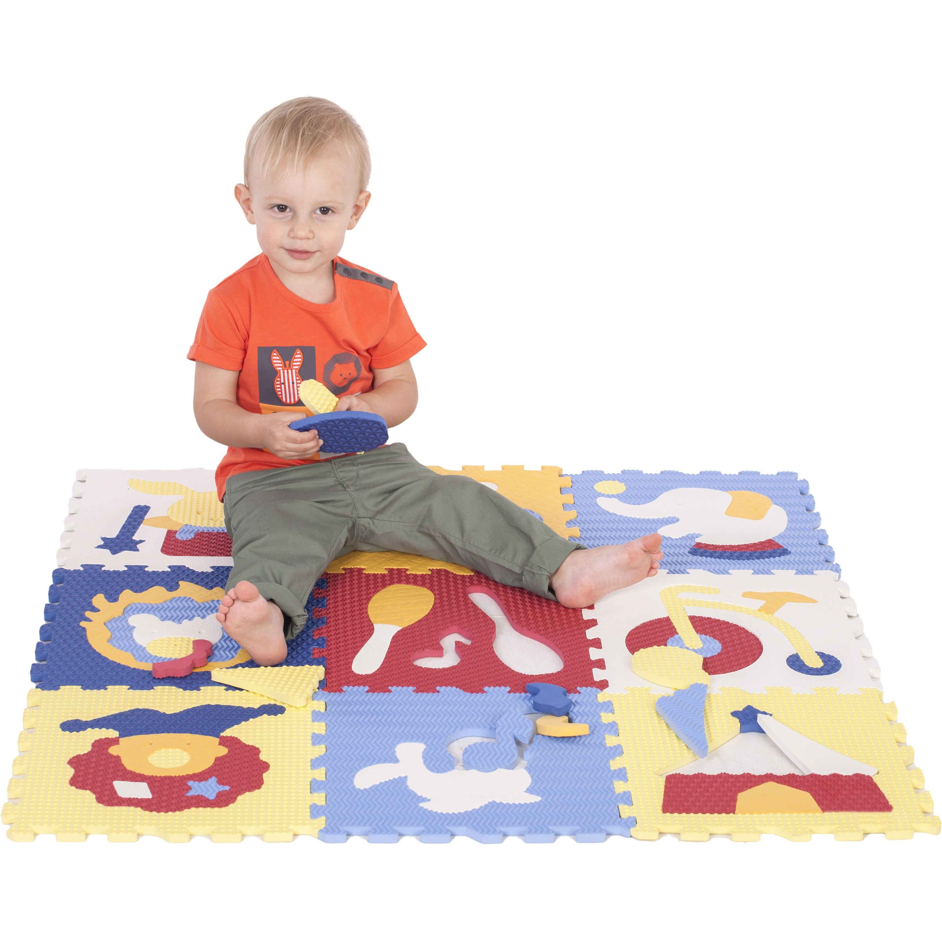 Детский развивающий игровой коврик-пазл Baby Great Удивительный цирк, 92х92 см (GB-M129С) - фото 3