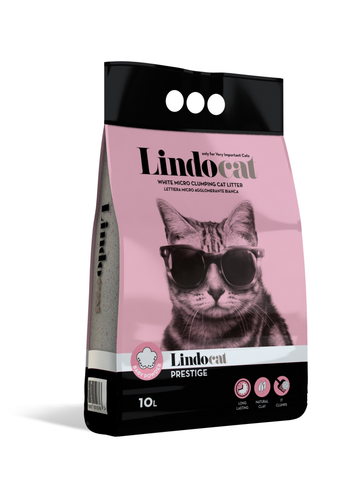 Бентонитовый наполнитель Lindocat Prestige, маленькая гранула, с ароматом детской присыпки, 10 л (3PACLC.TS10LCPR) - фото 1