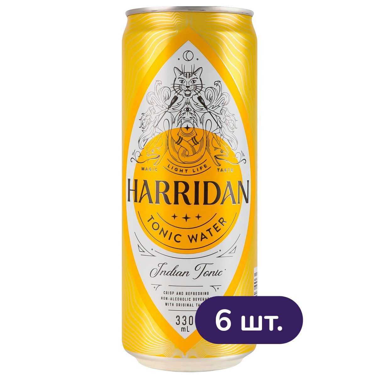 Напиток Harridan Tonic Water Indian Tonic сильногазированный безалкогольный 330 мл x 6 шт. ж/б - фото 1