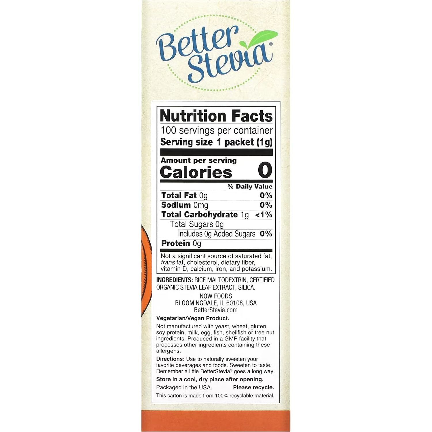 Стевія Now Original Better Stevia 100 г (100 шт. x 1 г) - фото 2