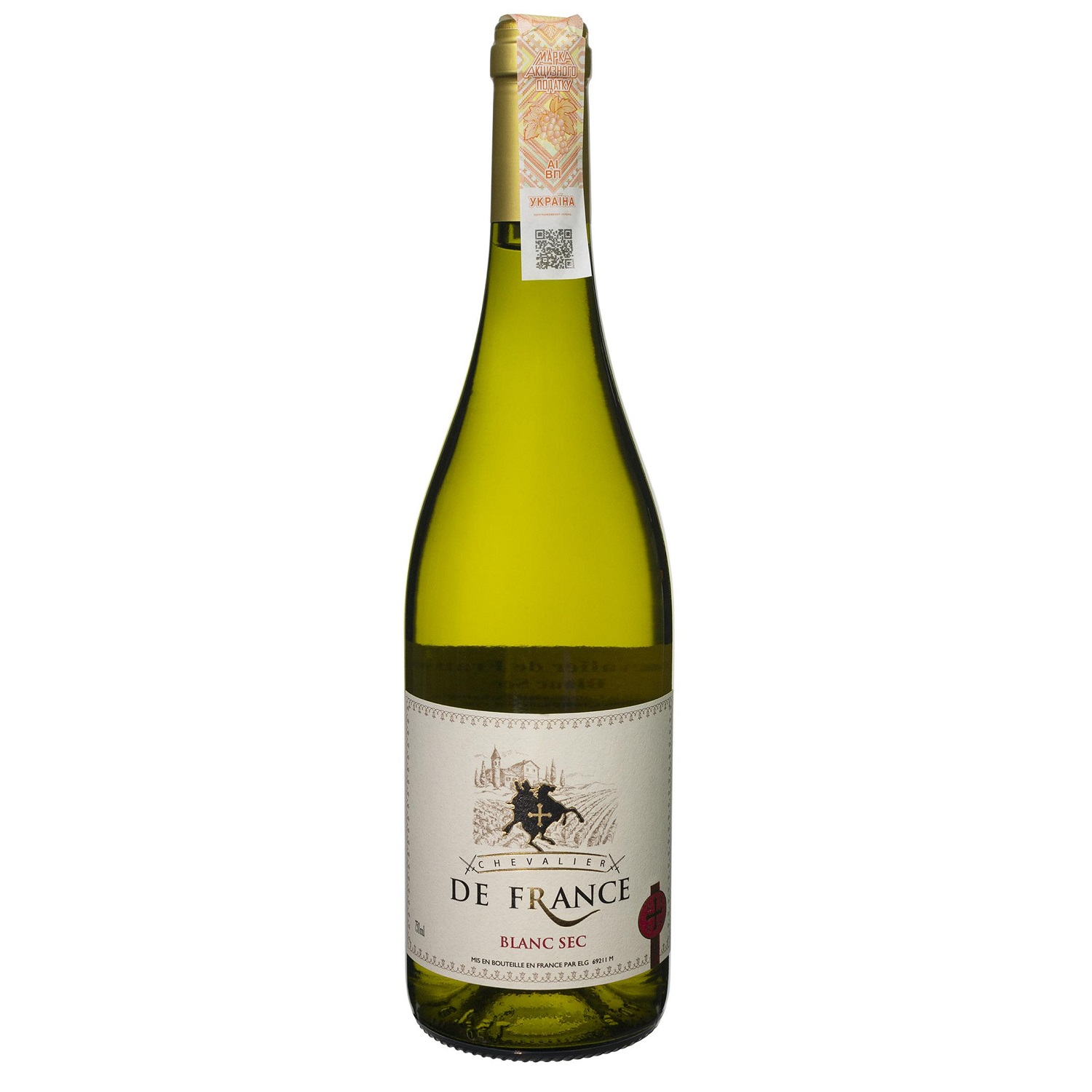 Вино Chevalier de France Blanc Sec, белое, сухое, 0,75 л - фото 1