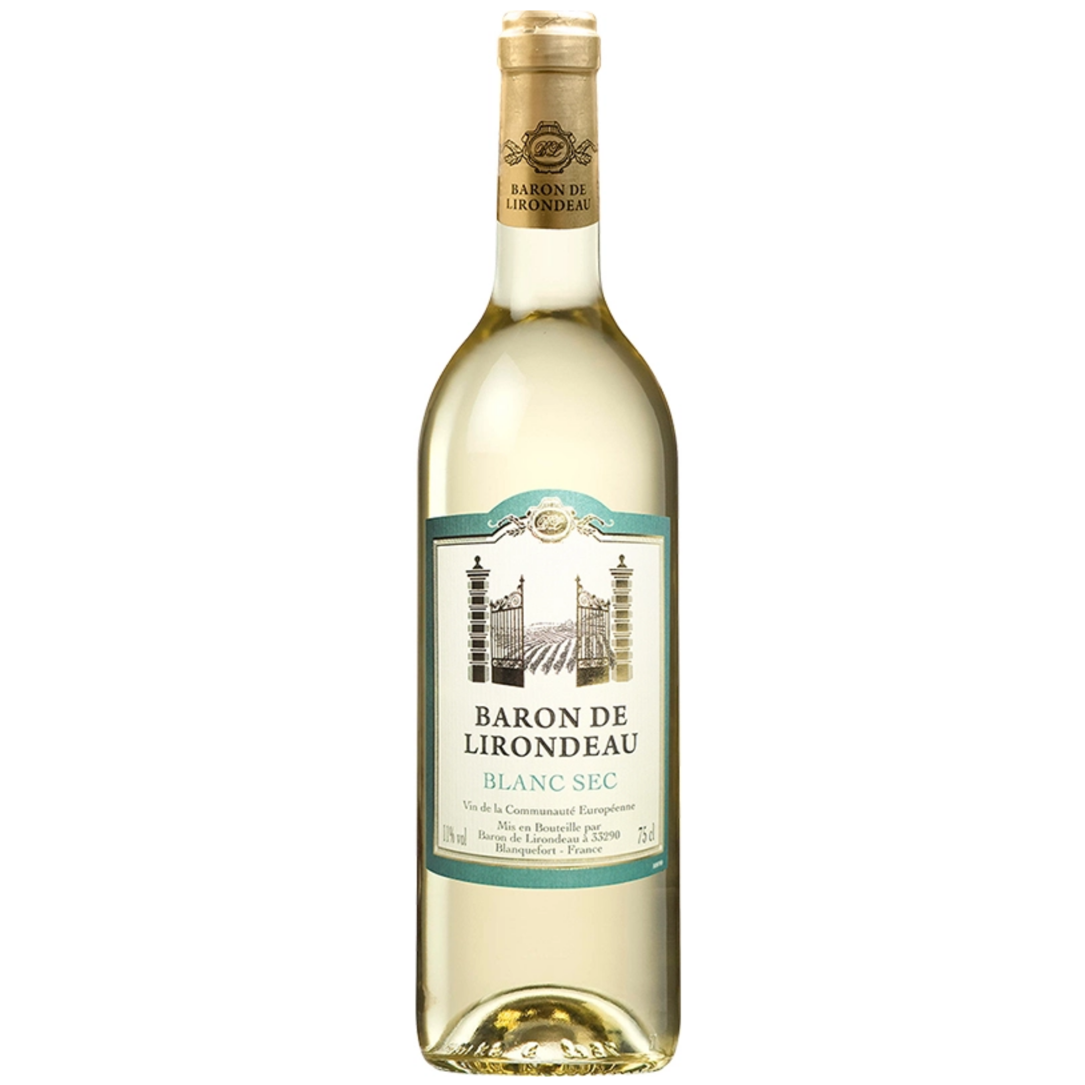 Вино Baron de Lirondeau, белое, сухое, 11%, 0,75 л - фото 1