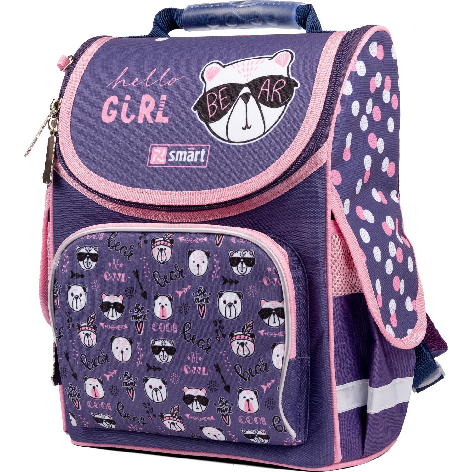 Рюкзак шкільний каркасний Smart PG-11 Hello, girl, фіолетовий (558996) - фото 1