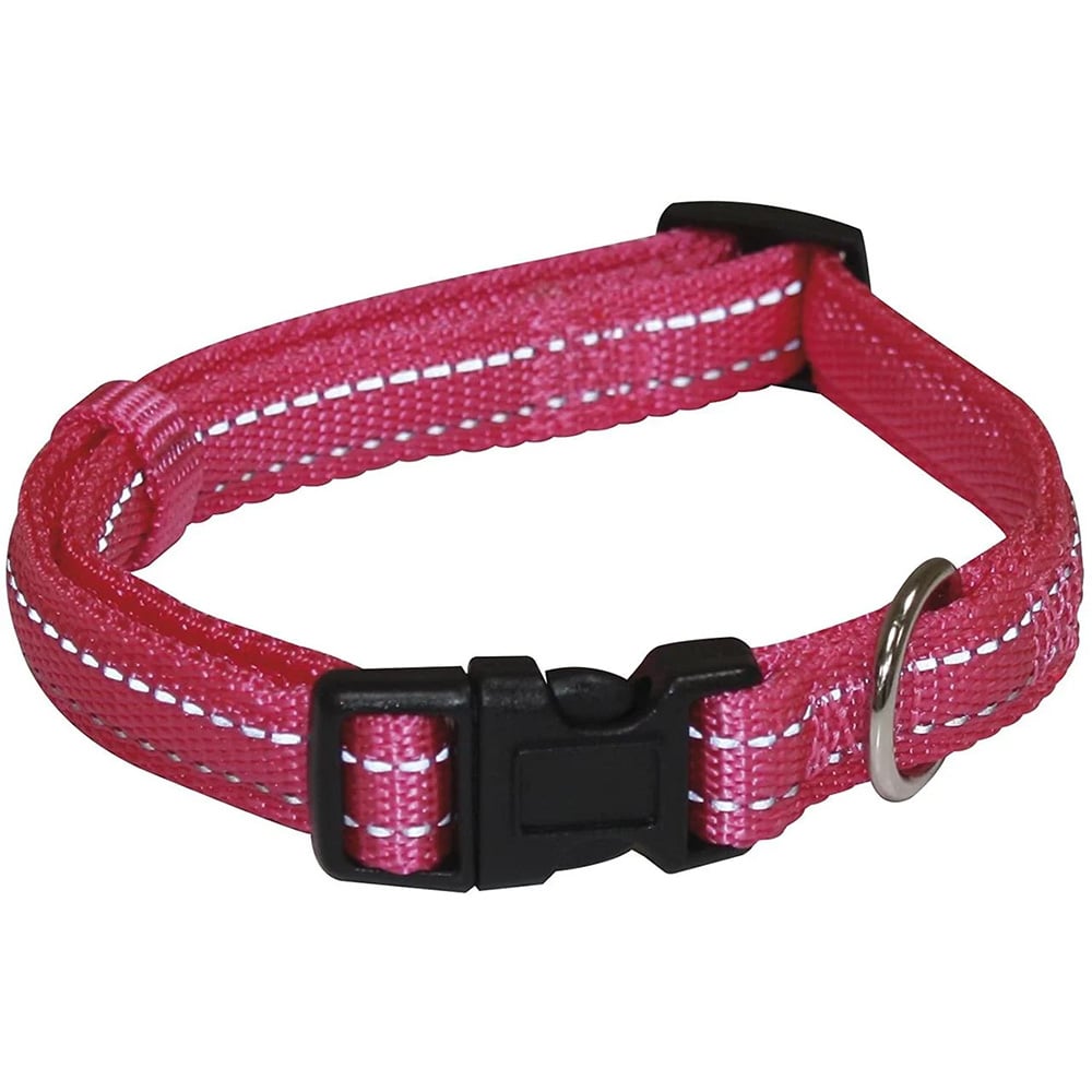 Нашийник для собак Croci Soft Reflective світловідбивний, 35-55х2 см, рожевий (C50798636) - фото 1
