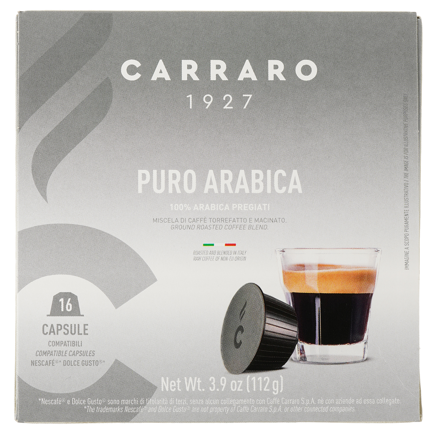 Кава в капсулах Carraro Dolce Gusto Puro Arabica, 16 капсул - фото 1