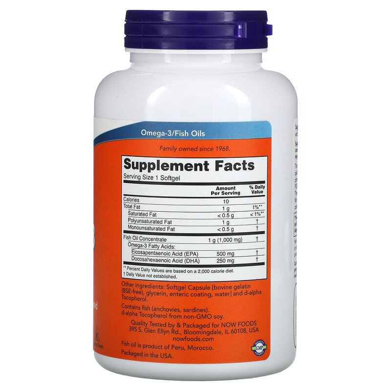 Жирні кислоти Now Ultra Omega-3 500 EPA / 250 DHA 180 капсул - фото 2