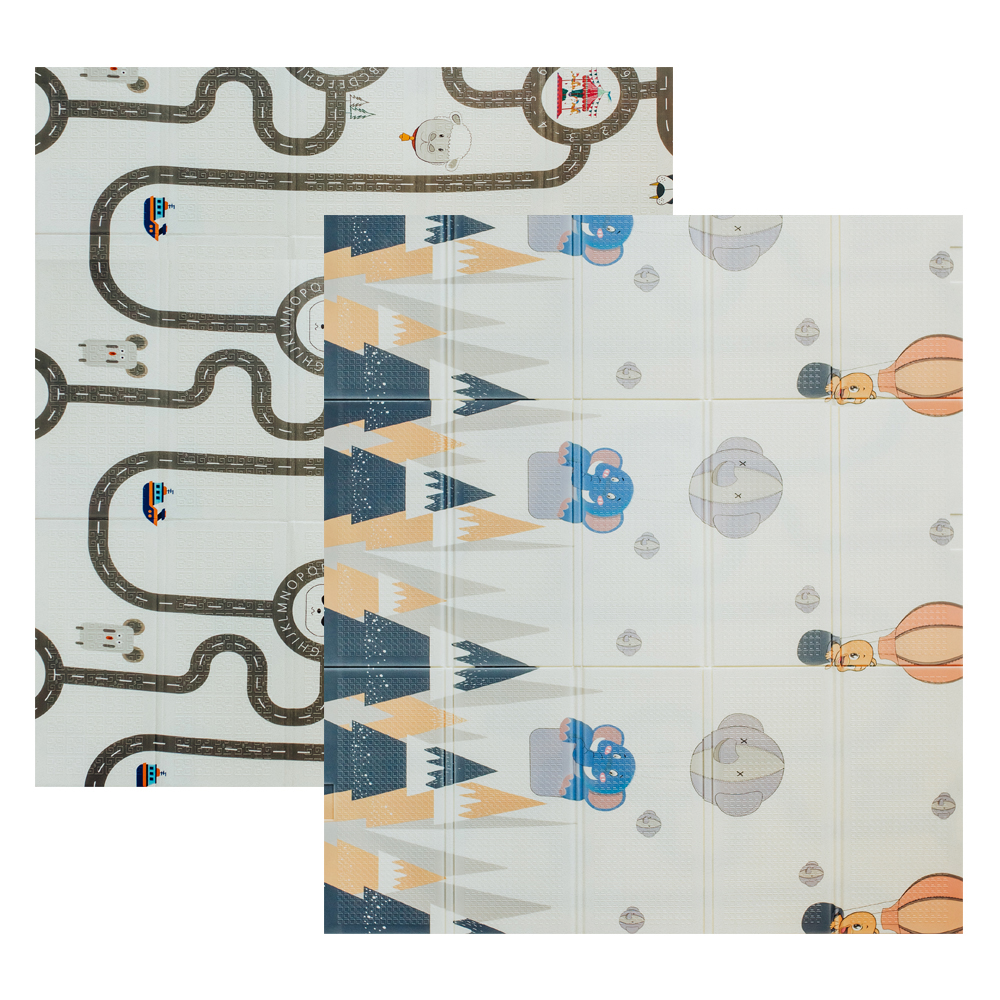 Детский двухсторонний складной коврик Poppet Прогулка и Дорожные путешествия, 200x180 см (PP006-200) - фото 1
