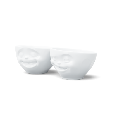 Набір з двох салатників Tassen Сміхотерапія та Підморгуюче обличчя, білий (TASS27101) - фото 2