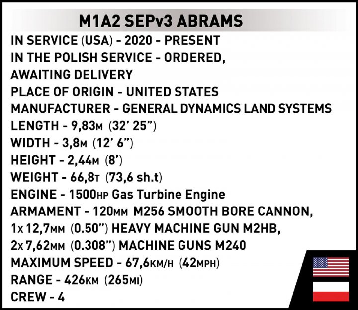 Конструктор Cobi Танк M1A2 SEPv3 Abrams, масштаб 1:35, 1017 деталей (COBI-2623) - фото 10