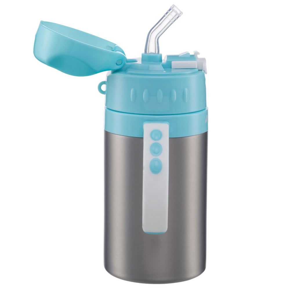 Чашка-непроливайка Bebe Confort Navigateur Isotherm Straw Cup, серая с голубым, 300 мл (3105201130) - фото 1