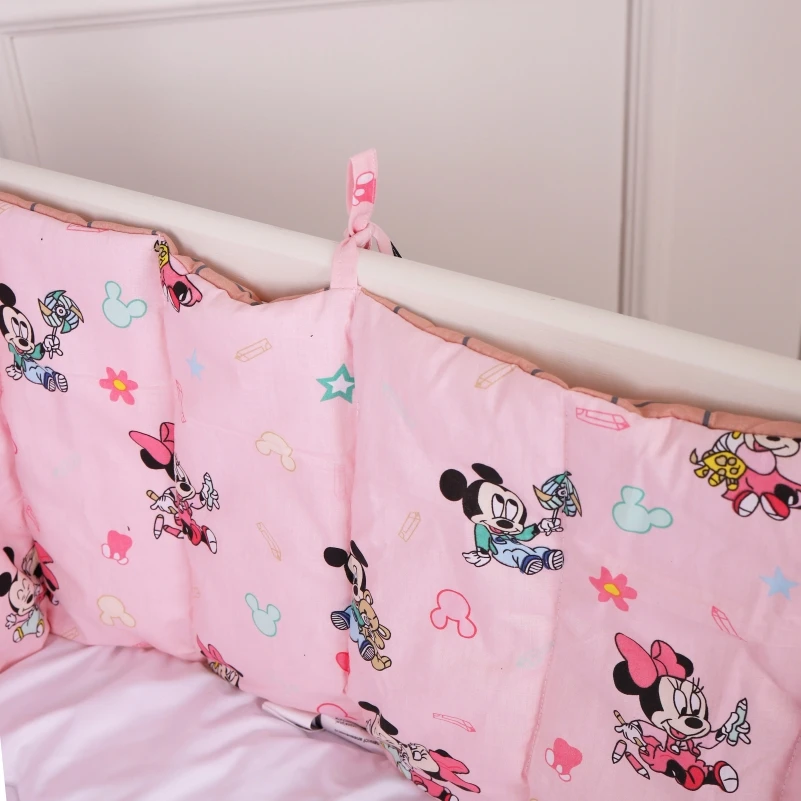 Сплошной бортик в кроватку MirSon Kids Time 20-0042 Pink Mikey Mouse 30х180 см (2200009666254) - фото 2