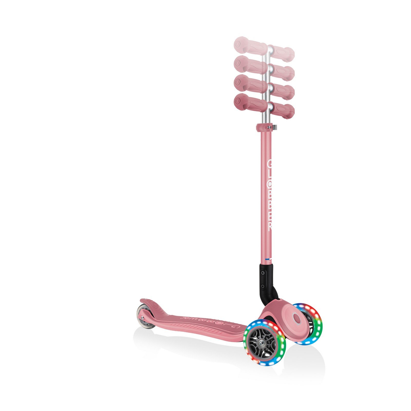 Самокат Globber Primo foldable plus lights, колеса с подсветкой, пастельно-розовый (439-210) - фото 6
