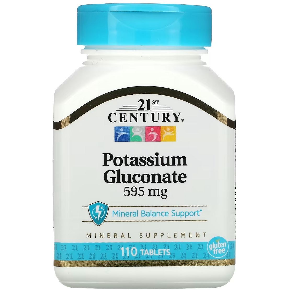 Калій Глюконат 21st Century Potassium Gluconate 595 мг 110 пігулок - фото 1