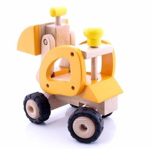 Машинка дерев'яна Goki Екскаватор, жовтий, 28 см (55962G) - фото 2