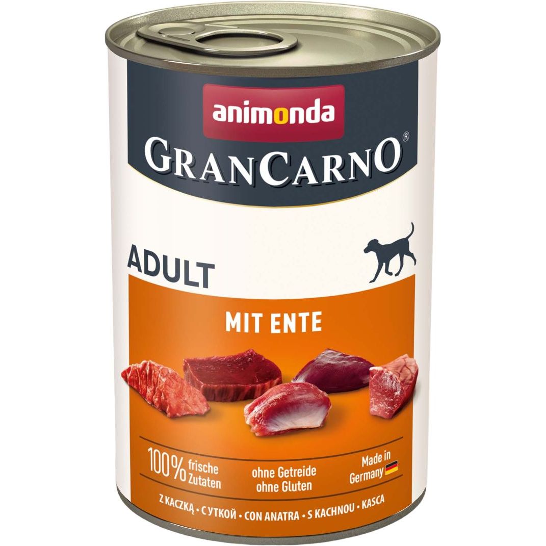Влажный беззерновой корм для собак Animonda GranCarno Adult with Duck, с уткой, 400 г - фото 1