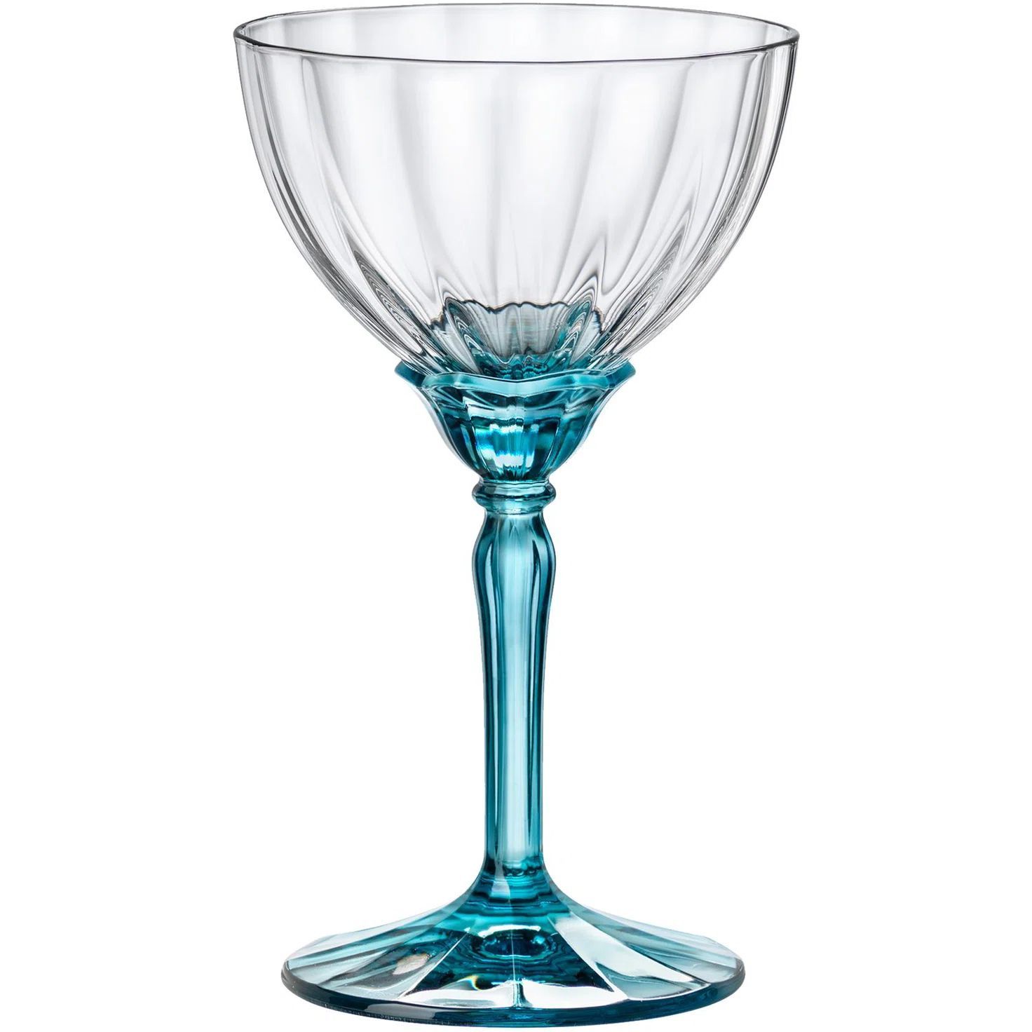 Бокал для шампанского Bormioli Rocco Florian, 240 мл, прозрачный с голубым (199420BCL021990) - фото 1