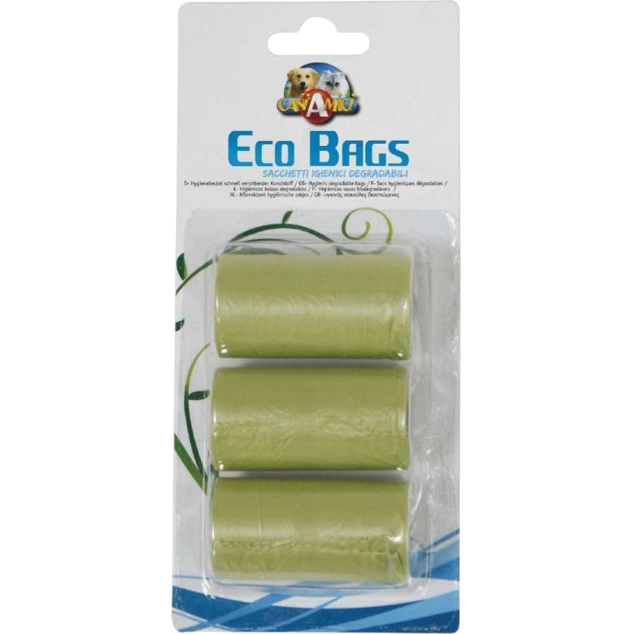 Биоразлагаемые пакеты Croci Eco Dog Bag для уборки за собаками 60 шт. (3 рулона x 20 шт.) - фото 1