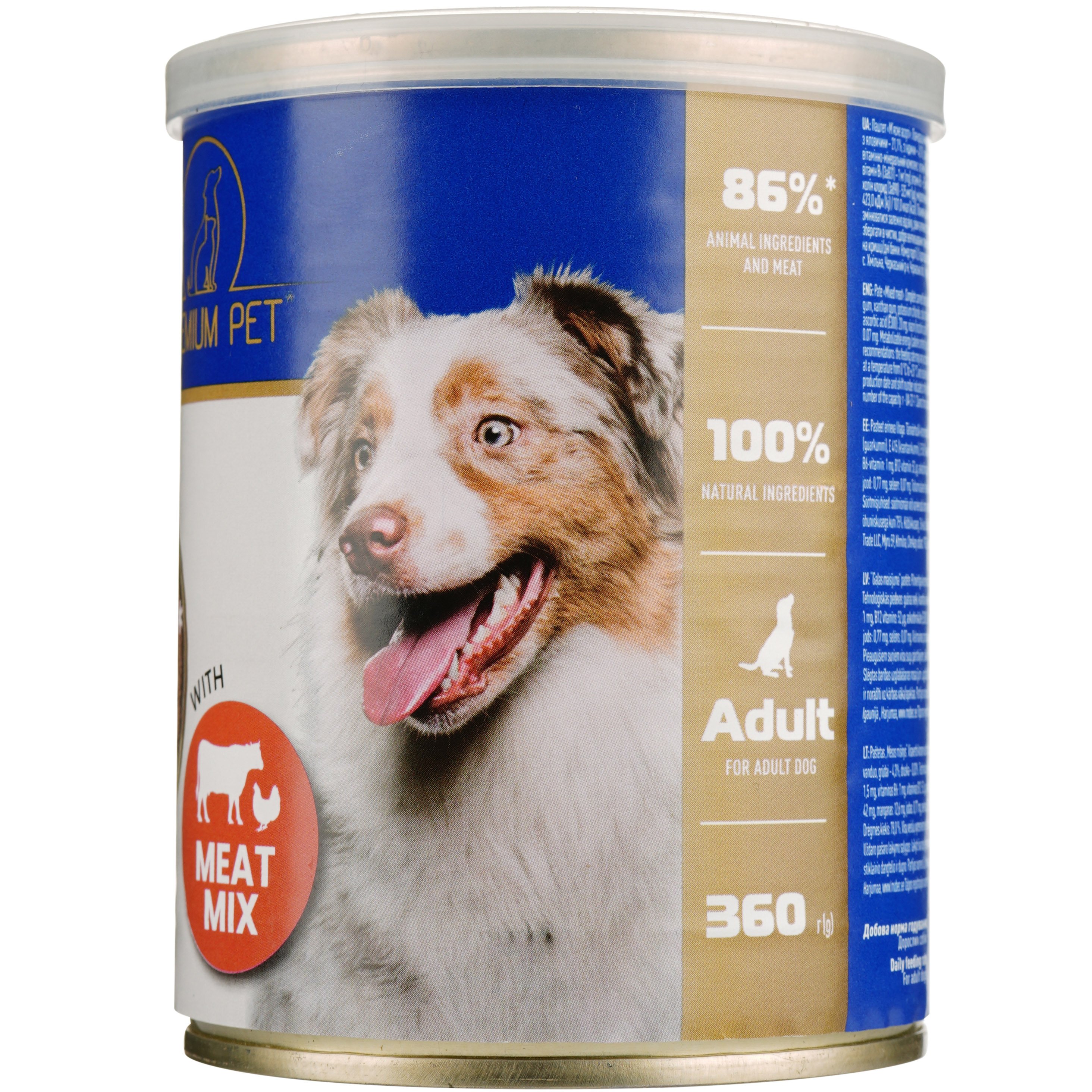 Паштет для взрослых собак Premium Pet мясное ассорти 360 г - фото 1