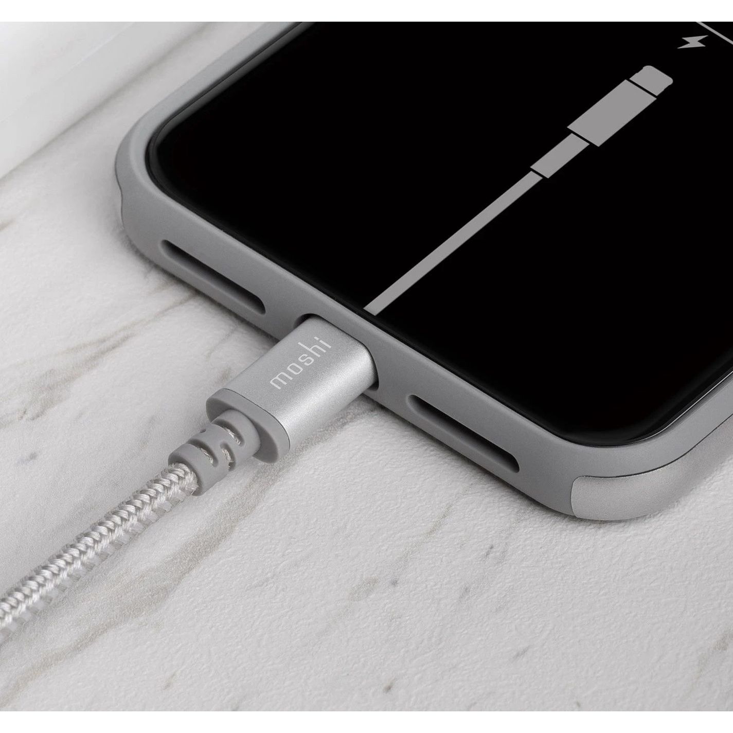 Кабель USB-C to Lightning Moshi Integra Cable Jet Silver 1.2 м - фото 3